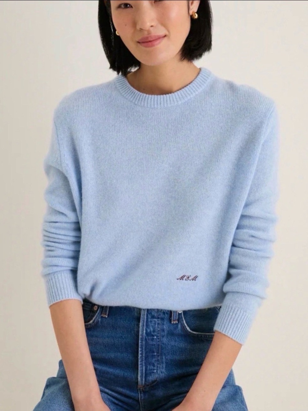 TUCKERNUCK NWOT Ice BlueCashmere Bodie Boyfriend Crewneck size XS